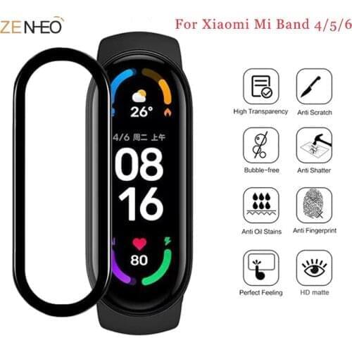 2PCS 3D Protective Film for Xiaomi Mi band 4 5 6 Full Cover for Mi band5 Smart Watchband Soft Screen Protector For Mi Band Case
