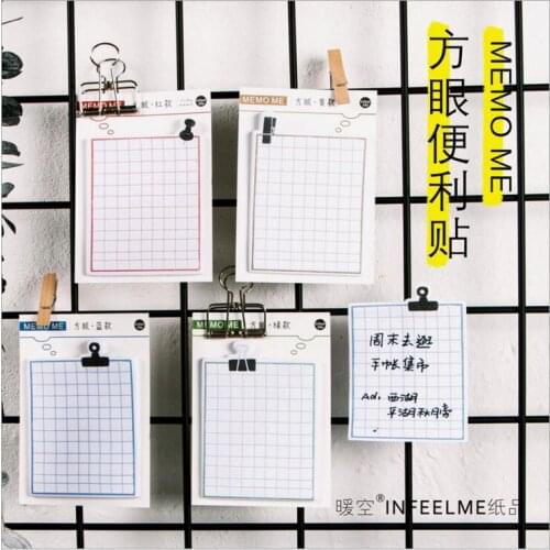 30 Pages/Pack Square grid note Sticky Notes Daily Agenda Planner Accessories Tool Index Sticky Memos Message Notes Scratch pad