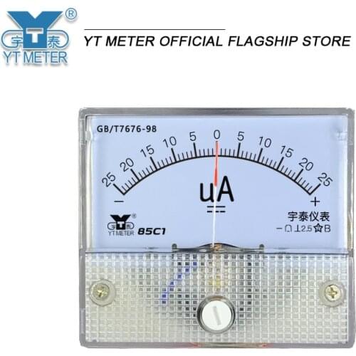 85c1 positive and negative ammeter DC milliammeter microammeter ± 25ua 50ua 100ua 200mA 300mA 5A 10A bidirectional ammeter