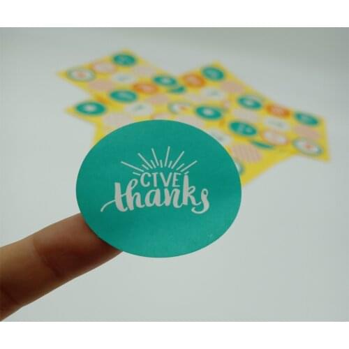 90PCS/Lot New green white orange three-color round self-adhesive sealing stickers Baking DIY Gift Stickers