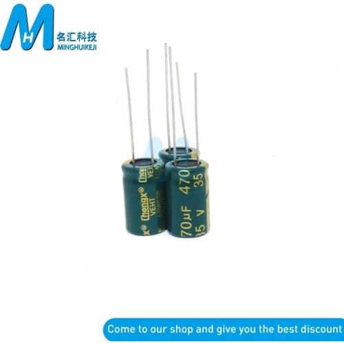 10PCS 35V Aluminum Electrolytic Capacitor 470UF 35V 470UF High frequency Aluminum Electrolytic Capacitor