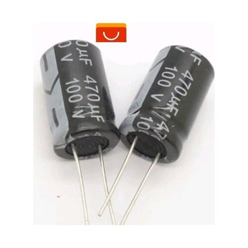 5pcs/lot Aluminum Electrolytic Capacitor 100V/470 UF 100V/470UF Electrolytic Capacitor Size 16*25 mm plug-in 100V 470UF