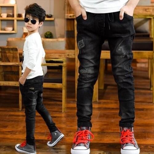 Boys trousers 4-13T kids cotton long trousers children cartoon autumn warm pants teenage jeans boy outwear casual trousers jeans