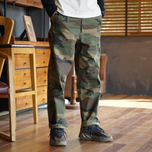 Camouflage Mens Loose Wide Leg Elastic Tooling Pants Outdoor Sport Climbing Training Military Army Combat Cotton Labor Trousers