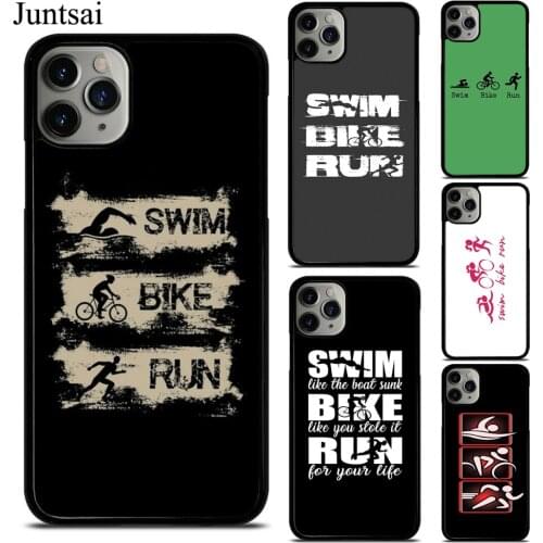 Swim Bike Run Triathlon Case Fundas For iPhone 12 Mini 11 Pro Max 7 7Plus 6S 5S SE 2020 8 8Plus X XS Max XR