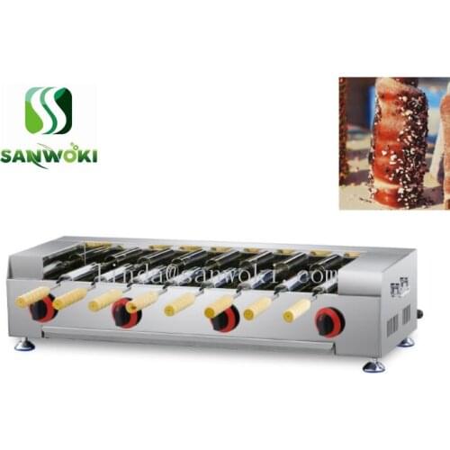 LPG gas Chimney cake machine ice cream cone machine 8 roller Hungarian Funnel Cake Kurtosh Chimney Cake Oven Machine