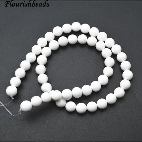 Smooth Natural White Agate Stone Round Loose Beads 4mm 6mm 8mm 10mm 12mm 14mm