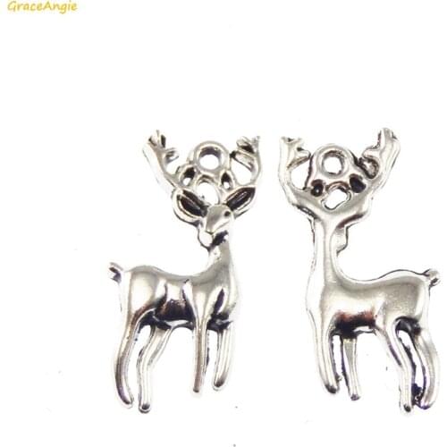 GraceAngie 10pcs Cute Sweet Deer Elk Shape Antique DIY Charms Jewelry Making Handmade Necklace Bracelet Materials