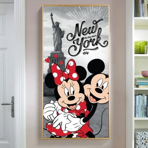 Disney Mickey Mouse and Donald Duck Canvas Painting Cartoon Mural Posters and Print Cuadros Wall Art Picture for Kids Room Decor