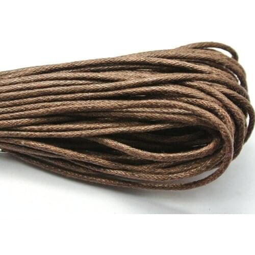 30 Meters Brown Waxed Cotton Beading Cord Thread Line 2mm Jewelry String