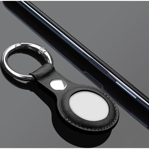 Leather Cover For AirTags Protective Case Sleeve Anti-scratch Anti-lost Protector Shell For Air Tags Keychain Smart Accessory