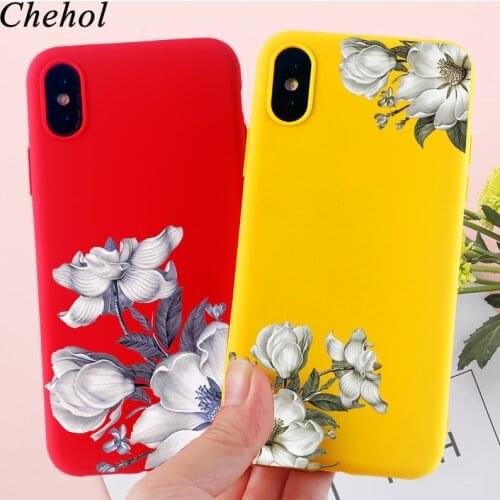 Beautiful Phone Cases for IPhone 11 Pro 8 7 6s Plus X XS MAX XR Floral Flower Case Soft Silicone Box Back Covers Accessories