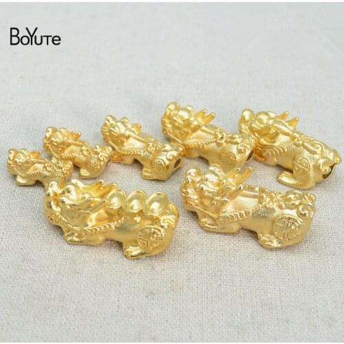 BoYuTe (2 Pieces/Lot) Matte Gold Plated Brass Brave Troops Beads Factory Wholesale Handmade Beaded Diy Jewelry Accessories
