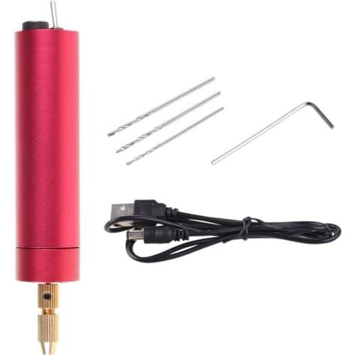 DIY Micro Electric Aluminum Portable Handheld Drill Set Twist Drill Bits Rotary Tools Kit Resin Casting Jewelry Making
