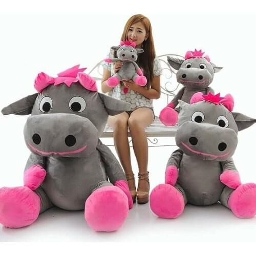 Cute Plush Toy Gray Cow Toy Stuffed Big Mouth Cow Doll Gift about 70cm/27.6" Stuffed Animals
