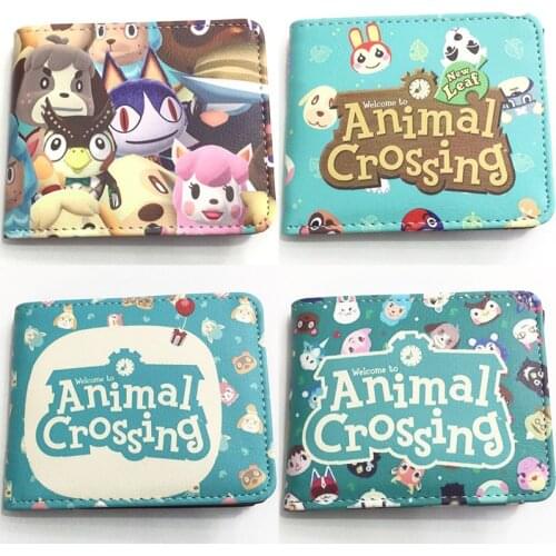 Cute Crtoon Animal Crossing Wallet Lovely Anime Leather Purse Card Slot Boys Girls Bi-fold Short Wallets with zipper coin pocket
