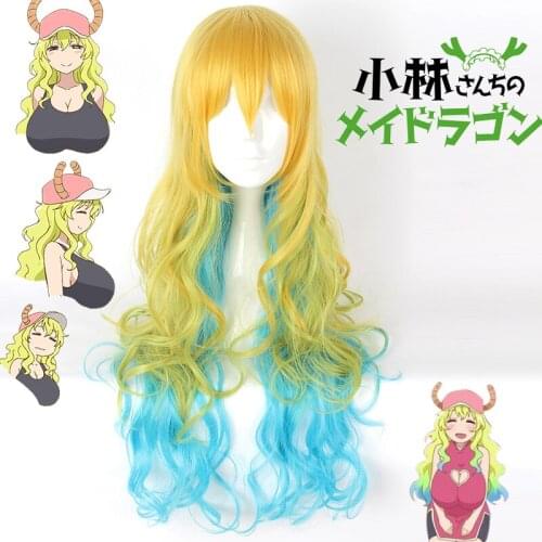 Miss Kobayashis Dragon Maid Cosplay Wigs Quetzalcoatl Lucoa Cosplay Wigs Heat Resistant Synthetic Anime Cosplay Wig Halloween