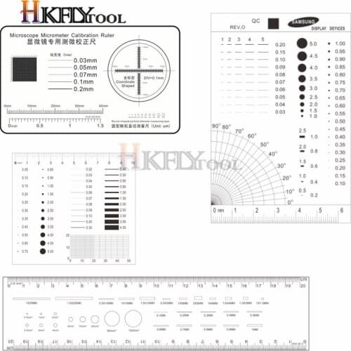 Soft Ruler Microscope Micrometer Calibration Slide Line Width Particle Diameter Measurement Tool High Precision Film Point Gauge