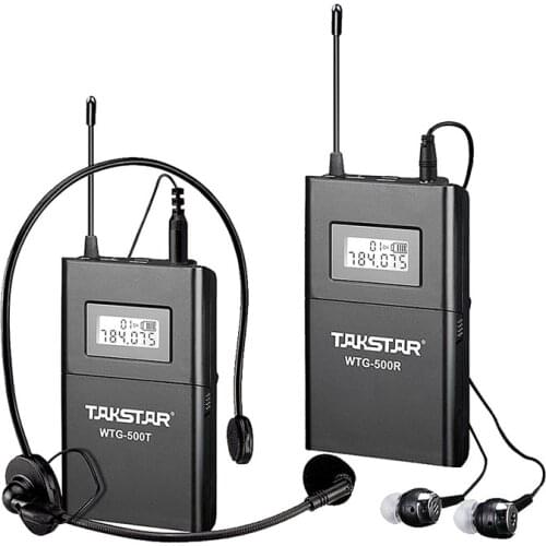 Custom Quantity Transmitter+N Receivers Takstar WTG-500 Wireless Tour Guide System UHF frequency 6selectable channels 100m