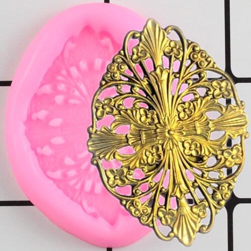 Flower Lace Silicone Mold Medallian Cake Border Fondant Molds Wedding Cake Decorating Tools Candy Clay Chocolate Gumpaste Mould