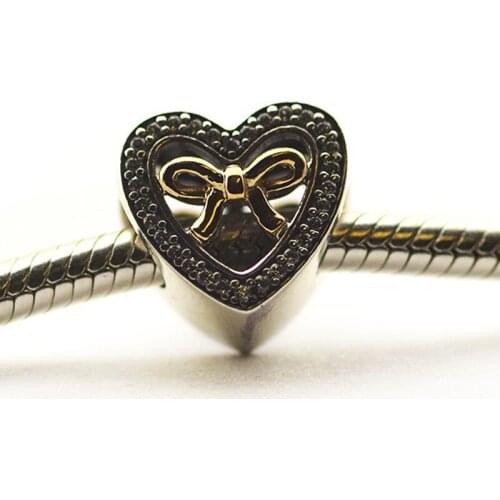 Bound By Love Bow Charms For Jewelry Making Fits Original Charms Bracelets For Woman DIY Sterling Silver Jewelry Beads