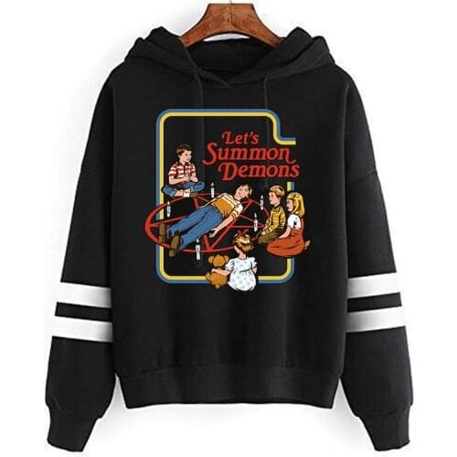 Unisex Satan Lucifer Demon Death Scary Evil Hoodies Women Satanism Grim Reaper Baphomet Sweatshirt Hip Hop Horror Hoody