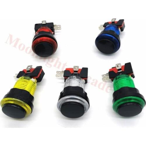 10Pcs/Lot 32mm Small round Translucent LED Arcade Push Buttons Momentary plastic game lluminated push button microswitch