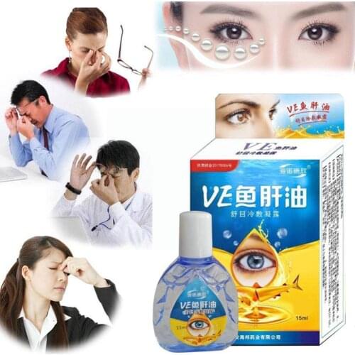15ml Cod liver oil Eye Drops Relieves Dry Eyes Anti-Itchy Fatigue Care Health Liquid Eyes Removal Health R1X7