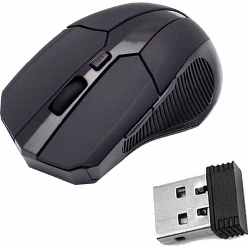 2.4 GHz 1600 DPI Wireless Optical Black Mouse Mice + USB 2.0 Receiver for PC Laptop