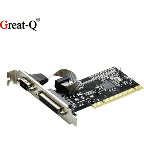 RS232 Serial COM & DB25 Printer Parallel Port LPT to PCI riser Card Adapter For Desktop PC