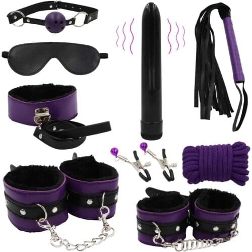 Bullet Anal Vaginal Vibrator & Sex Bondage Set Restraints Erotic Toys for Couples Woman Adults Slave Game Intimate Goods Shop