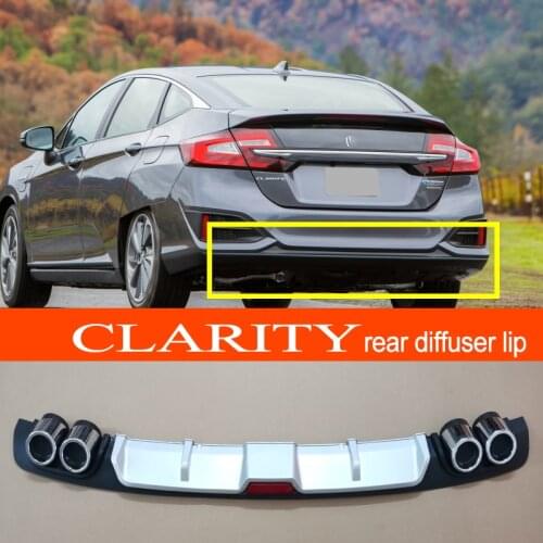 CLARITY ABS Plastic Silver / Black Car Rear Bumper Diffuser Spoiler Lip for Honda CLARITY