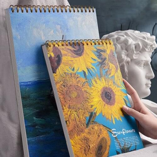 60 Pages A4 Notebook Spiral Sketchbook for Drawing Graffiti Watercolor Painting Sketching Book Blank Paper Student Art Supplies