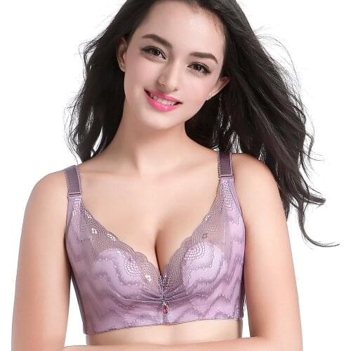 Summer large size bra without rims light breathable rabbit ear pad dew point adjustment cup comfortable gathered underwear