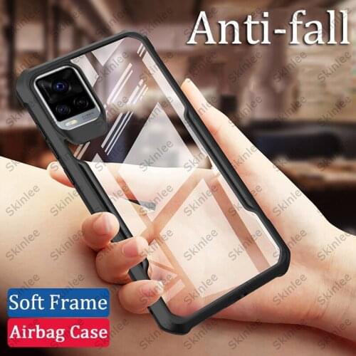 Skinlee For vivo V21 Case Official Original Shockproof Clear With Soft Frame Airbag Cover For VIVO V21E Case