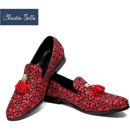 Christia Bella Man Business Large Size Shoes British Style Genuine Leather Pointed Toe Shoes New Handmade Party Slip on Shoes