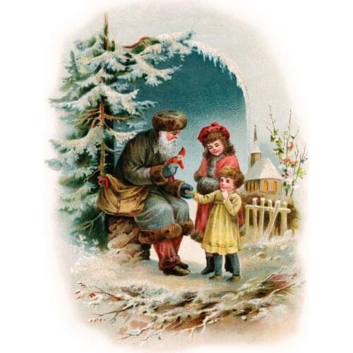 VinylBDS 5x7ft(1.5x2.2m) Photography Backdrops Christmas The Elderly And Children Gifts Snow Photography Backdrops for Children