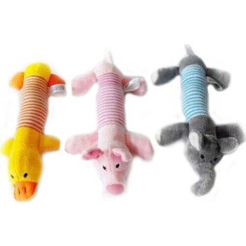 Hot Sale Cute Dog Toy Pet Puppy Plush Sound Chew Squeaker Pig Elephant Duck Squeaker Toys Cleaning Teeth Squeaky Interactive Toy