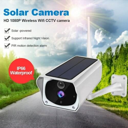 Security CCTV IP Camera Outdoor Solar PoweredLow Power Rechargeable Battery Night Vision WiFi 1080P Camera IP66 Waterproof
