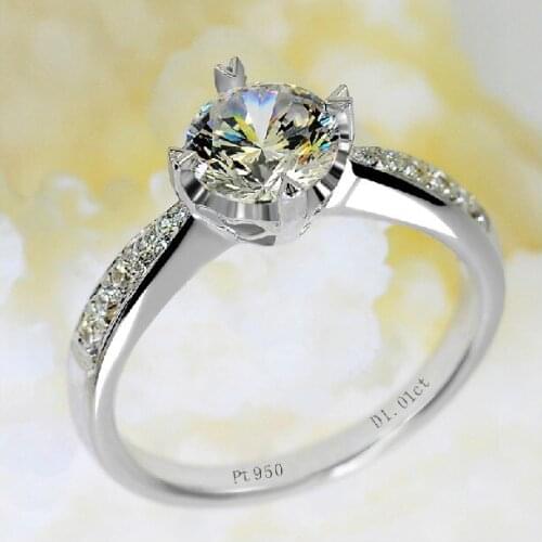 1Carat Genuine White Gold Heart Shape Pretty Simulate Diamond Anniversary Ring Quality Guarantee Never Fade Free Shipping