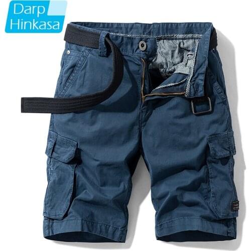 High Quality 2020 Summer Casual Fashion Shorts Men Loose Zipper Five-point Pants 100% Cotton Solid Color Outdoor Hot Men Shorts