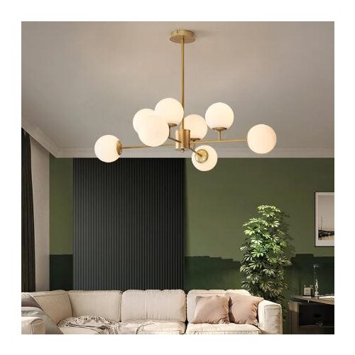 Nordic Gold LED Chandelier For Living Room Bedroom Kitchen Modern Glass Ball Molecular Ceiling Hanging Lamp Light Fixture