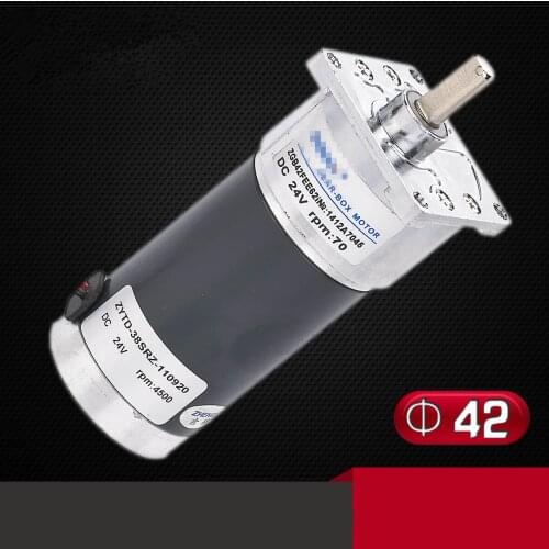 ZGB42FEE Reducer 12V 24V DC Permanent Magnet Motor Reversing 10RPM-500RPM 7mm Shaft 42mm DIA