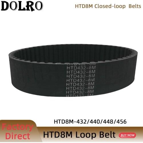 HTD 8M synchronous belt C=432/440/448/456 width 15/20/25/30/40/50mm Teeth54 55 56 57 HTD8M Timing Belt 432-8M 440-8M 448-8M