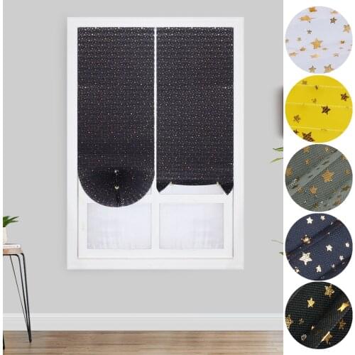 Blind Luxury Curtain Gold Stamping Curtain Star Self Adhesive Non Woven Shade Pleated Fabric Environmental Home Decoration D30