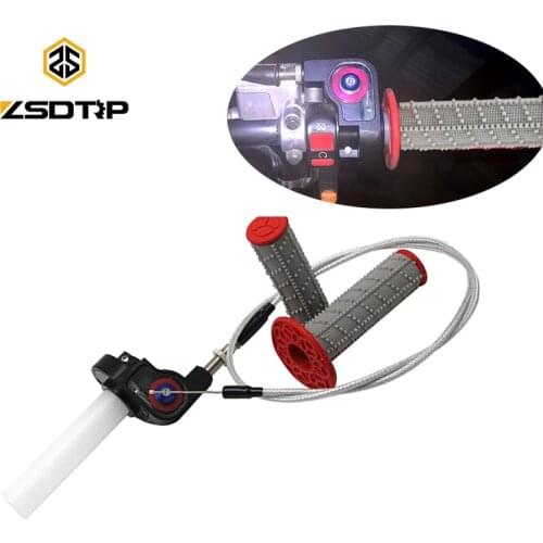 ZSDTRP 22mm Motorcycle Throttle Grip Quick Twist Gas Throttle Settle with Throttle Cable Hand Grips For Dirt Bike 50-250cc