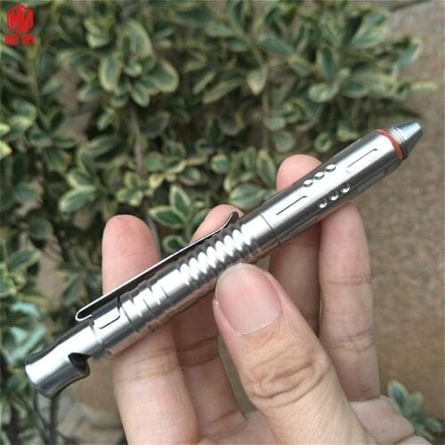 1PCS High Quality Self-Defense Tactical Pen Stainless Steel Outdoor Survival Whistle Multifunctional Tungsten Steel Glass Broken
