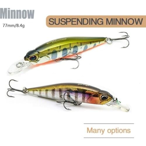 Multicolor Minnow Fishing Lure7.7 Cm 8.4G Hover Wobblers SinKing Artificial Hard Bait Japan material Bass Carp Fishing Swimbait
