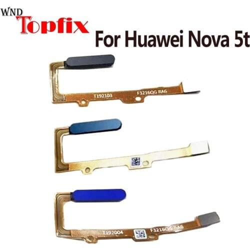 Touch ID For Huawei Nova 5t Home Menu Button Flex Cable Ribbon Replacement Parts For Huawei Nova 5T Fingerprint Sensor YAL-L21