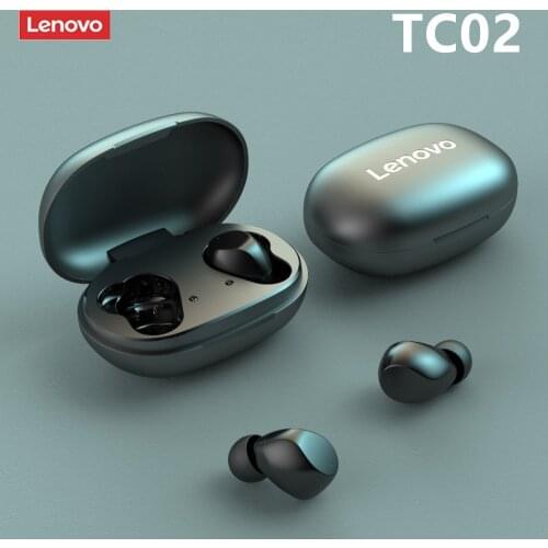 Lenovo TC02 TWS Wireless Bluetooth-compatible Earphones IPX5 Sports Music Sound BT 5.0 Earbuds with Mic for IOS Android